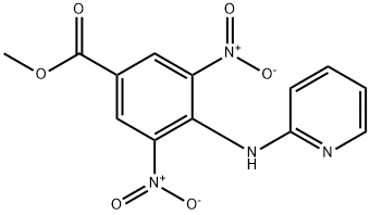 3,5-Dinitro-4-(pyridin-2-ylamino)-benzoic acid methyl ester 化学構造式