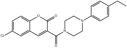 6-chloro-3-[4-(4-ethylphenyl)piperazine-1-carbonyl]chromen-2-one Struktur