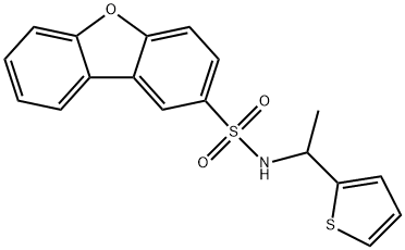 N-(1-thiophen-2-ylethyl)dibenzofuran-2-sulfonamide Structure