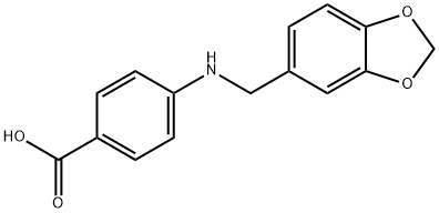 4-[(1,3-Benzodioxol-5-ylmethyl)amino]benzoic acid,69671-78-9,结构式