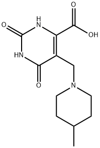 5-(4-Methyl-piperidin-1-ylmethyl)-2,6-dioxo-1,2,3,6-tetrahydro-pyrimidine-4-carboxylic acid,698984-17-7,结构式