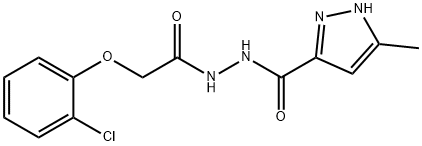 N'-[(2-chlorophenoxy)acetyl]-3-methyl-1H-pyrazole-5-carbohydrazide Struktur