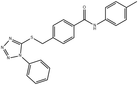 N-(4-methylphenyl)-4-{[(1-phenyl-1H-tetrazol-5-yl)sulfanyl]methyl}benzamide,701225-78-7,结构式