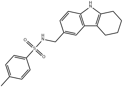 4-methyl-N-((2,3,4,9-tetrahydro-1H-carbazol-6-yl)methyl)benzenesulfonamide Struktur