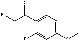 2-溴-1-(2-氟-4-(甲硫基)苯基)乙酮, 708-28-1, 结构式