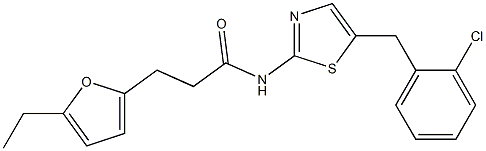 N-[5-[(2-chlorophenyl)methyl]-1,3-thiazol-2-yl]-3-(5-ethylfuran-2-yl)propanamide Structure