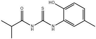 N-[(2-hydroxy-5-methylphenyl)carbamothioyl]-2-methylpropanamide 化学構造式