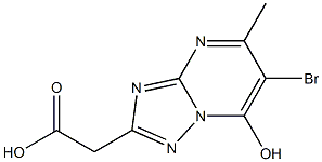 (6-bromo-7-hydroxy-5-methyl[1,2,4]triazolo[1,5-a]pyrimidin-2-yl)acetic acid Struktur