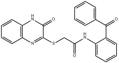 N-(2-benzoylphenyl)-2-((3-hydroxyquinoxalin-2-yl)thio)acetamide 化学構造式