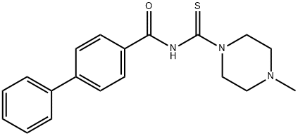 N-[(4-methyl-1-piperazinyl)carbonothioyl]-4-biphenylcarboxamide Struktur