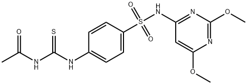 N-{[(4-{[(2,6-dimethoxy-4-pyrimidinyl)amino]sulfonyl}phenyl)amino]carbonothioyl}acetamide Structure