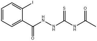 N-{[2-(2-iodobenzoyl)hydrazino]carbonothioyl}acetamide Struktur