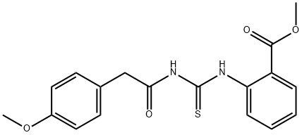 methyl 2-[({[(4-methoxyphenyl)acetyl]amino}carbonothioyl)amino]benzoate Structure