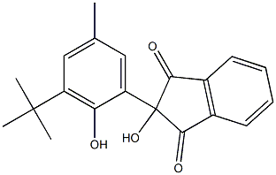 1H-Indene-1,3(2H)-dione, 2-(3-(1,1-dimethylethyl)-2-hydroxy-5-methylphenyl)-2-hydroxy- 化学構造式