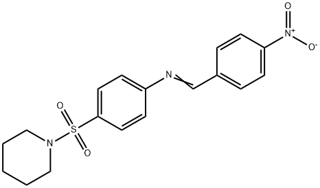 N-(4-nitrobenzylidene)-4-(1-piperidinylsulfonyl)aniline 结构式