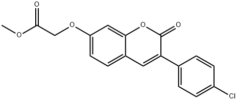 methyl 2-[3-(4-chlorophenyl)-2-oxochromen-7-yl]oxyacetate Struktur