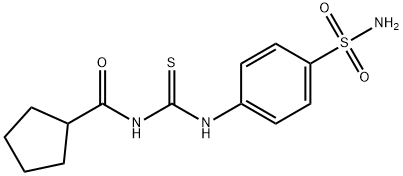 N-({[4-(aminosulfonyl)phenyl]amino}carbonothioyl)cyclopentanecarboxamide Struktur