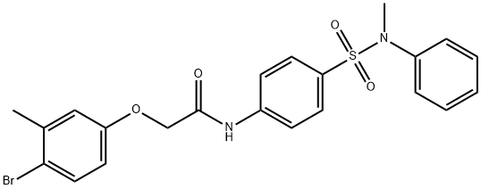 2-(4-bromo-3-methylphenoxy)-N-(4-{[methyl(phenyl)amino]sulfonyl}phenyl)acetamide Struktur