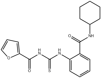 N-[({2-[(cyclohexylamino)carbonyl]phenyl}amino)carbonothioyl]-2-furamide Structure