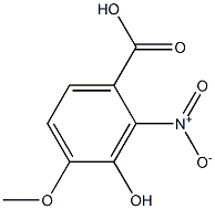 3-羟基-4-甲氧基-2-硝基苯甲酸 结构式
