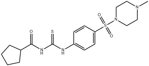 N-[({4-[(4-methyl-1-piperazinyl)sulfonyl]phenyl}amino)carbonothioyl]cyclopentanecarboxamide Structure