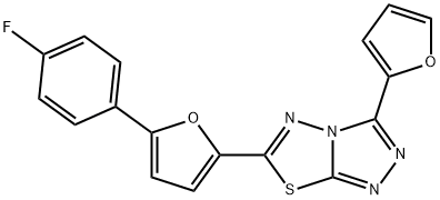 720672-18-4 6-(5-(4-氟苯基)呋喃-2-基)-3-(呋喃-2-基)-[1,2,4]三唑并[3,4-B][1,3,4]噻二唑
