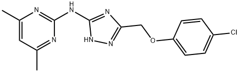 N-(5-((4-chlorophenoxy)methyl)-1H-1,2,4-triazol-3-yl)-4,6-dimethylpyrimidin-2-amine Struktur