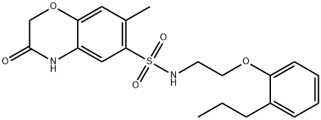 7-methyl-3-oxo-N-[2-(2-propylphenoxy)ethyl]-3,4-dihydro-2H-1,4-benzoxazine-6-sulfonamide Struktur