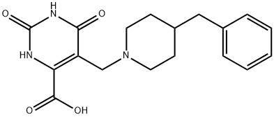 5-(4-Benzyl-piperidin-1-ylmethyl)-2,6-dioxo-1,2,3,6-tetrahydro-pyrimidine-4-carboxylic acid 结构式