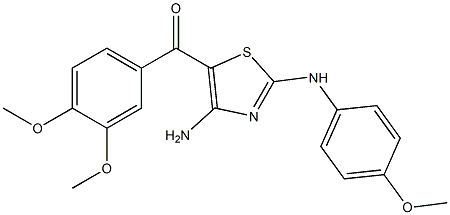 [4-amino-2-(4-methoxyanilino)-1,3-thiazol-5-yl]-(3,4-dimethoxyphenyl)methanone 结构式