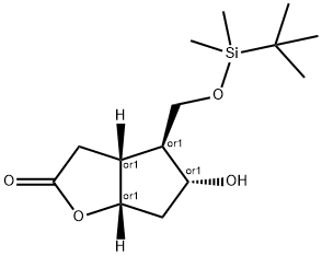(3aR,4S,5R,6aS)-4-(tert-Butyldimethylsilyloxy)methyl-5-hydroxy-hexahydro-2H-cyclopenta[b]furan-2-one,72777-85-6,结构式