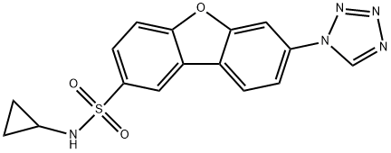 N-cyclopropyl-7-(tetrazol-1-yl)dibenzofuran-2-sulfonamide Structure