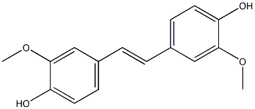 (E)-3,3′-ジメトキシ-4,4′-スチルベンジオール 化学構造式
