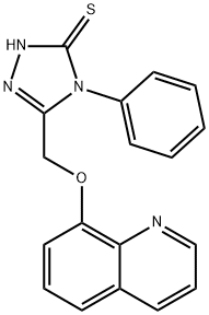 3H-1,2,4-Triazole-3-thione,2,4-dihydro-4-phenyl-5-[(8-quinolinyloxy)methyl]- 化学構造式