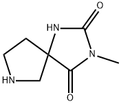 3-Methyl-1,3,7-triaza-spiro[4.4]nonane-2,4-dione 化学構造式