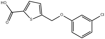 5-[(3-Chlorophenoxy)methyl]thiophene-2-carboxylic acid Structure