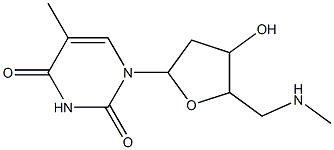 1-[4-hydroxy-5-(methylaminomethyl)oxolan-2-yl]-5-methyl-pyrimidine-2,4-dione,75191-50-3,结构式