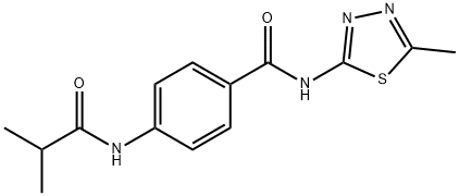 4-[(2-methylpropanoyl)amino]-N-(5-methyl-1,3,4-thiadiazol-2-yl)benzamide Structure