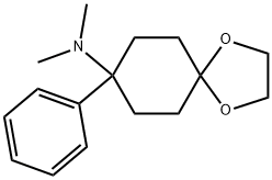 N,N-dimethyl-8-phenyl-1,4-dioxaspiro-[4.5]decan-8-amine Struktur