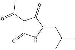 2,4-Pyrrolidinedione, 3-acetyl-5-(2-methylpropyl)-,776-26-1,结构式