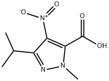 3-isopropyl-1-methyl-4-nitro-1H-pyrazole-5-carboxylic acid Struktur