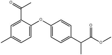 methyl 2-(4-(2-acetyl-4-methylphenoxy)phenyl)propanoate Struktur