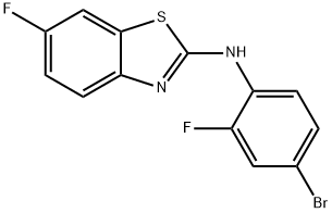 N-(4-bromo-2-fluorophenyl)-6-fluorobenzo[d]thiazol-2-amine 化学構造式