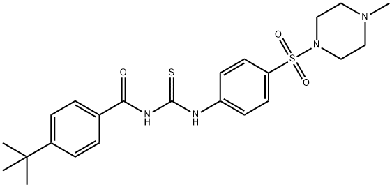 4-tert-butyl-N-[({4-[(4-methyl-1-piperazinyl)sulfonyl]phenyl}amino)carbonothioyl]benzamide Structure