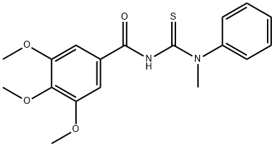 3,4,5-trimethoxy-N-{[methyl(phenyl)amino]carbonothioyl}benzamide Struktur