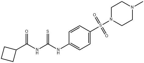 N-[[4-(4-methylpiperazin-1-yl)sulfonylphenyl]carbamothioyl]cyclobutanecarboxamide Structure