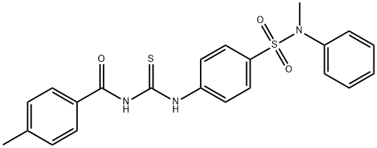 4-methyl-N-{[(4-{[methyl(phenyl)amino]sulfonyl}phenyl)amino]carbonothioyl}benzamide Struktur
