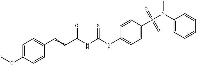 3-(4-methoxyphenyl)-N-{[(4-{[methyl(phenyl)amino]sulfonyl}phenyl)amino]carbonothioyl}acrylamide Struktur