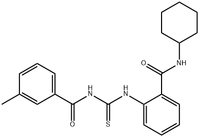 N-cyclohexyl-2-({[(3-methylbenzoyl)amino]carbonothioyl}amino)benzamide Struktur
