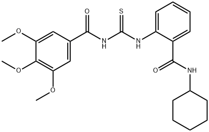 N-[({2-[(cyclohexylamino)carbonyl]phenyl}amino)carbonothioyl]-3,4,5-trimethoxybenzamide Structure